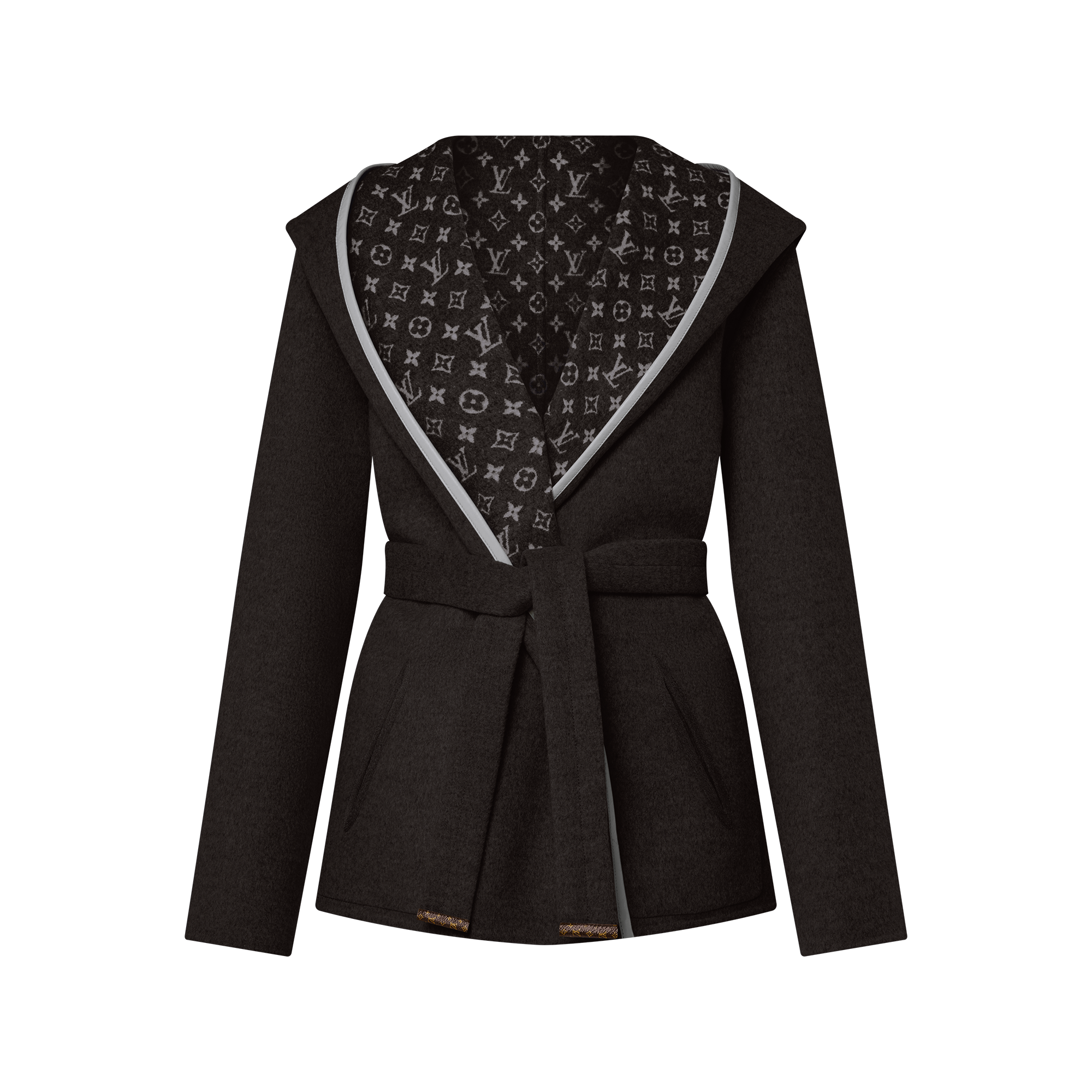 Reversible Signature Short Hooded Wrap Coat - Women - Ready-to